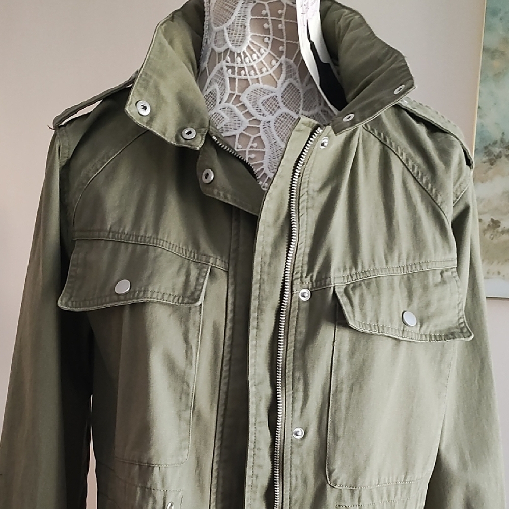 7 For All Mankind Olive Green Military Jacket